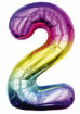 Picture of FOIL BALLOON NUMBER 2 MULTI COLOUR 25 INCH